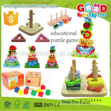 EN71 / ASTM top venda de madeira colorfull puzzle block OEM / ODM jogo de quebra-cabeça educacional para crianças